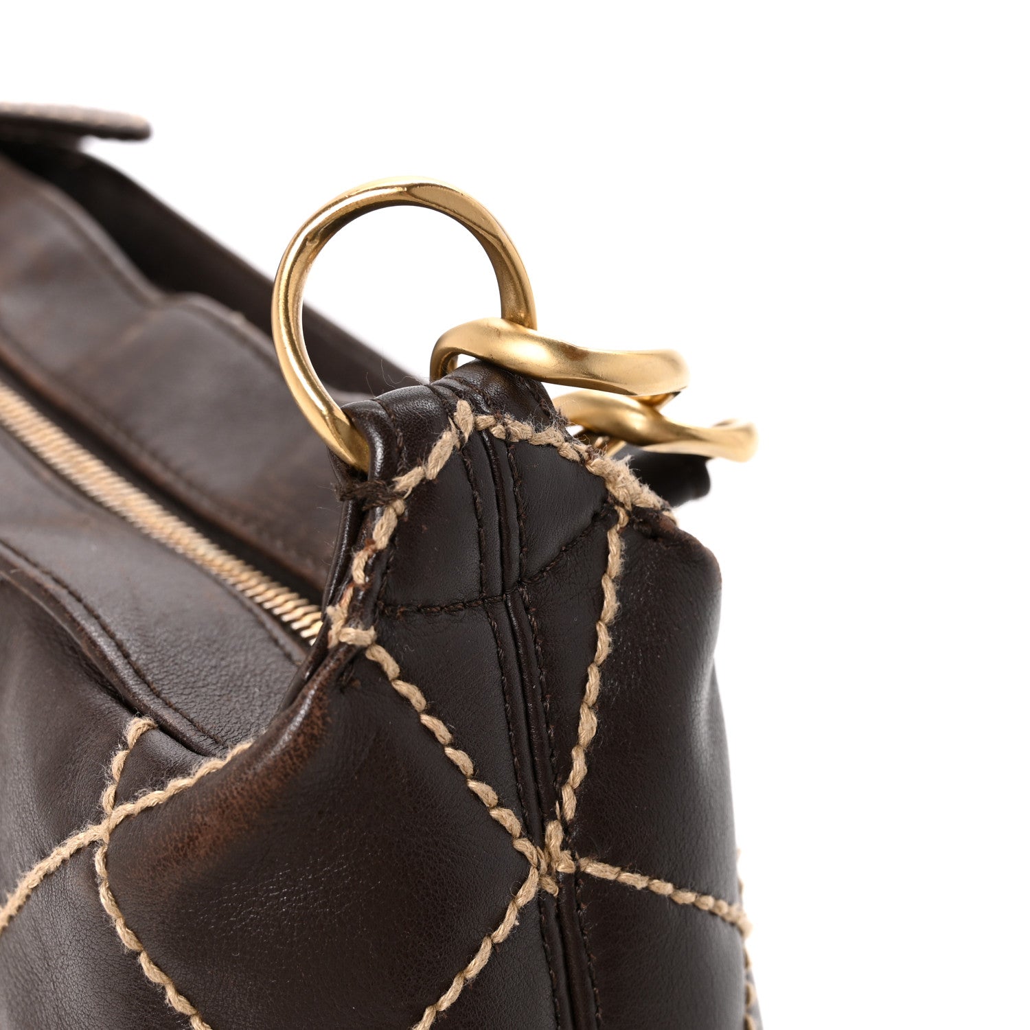 Chanel Calfskin Wild Stitch Hobo Brown 11 of 16