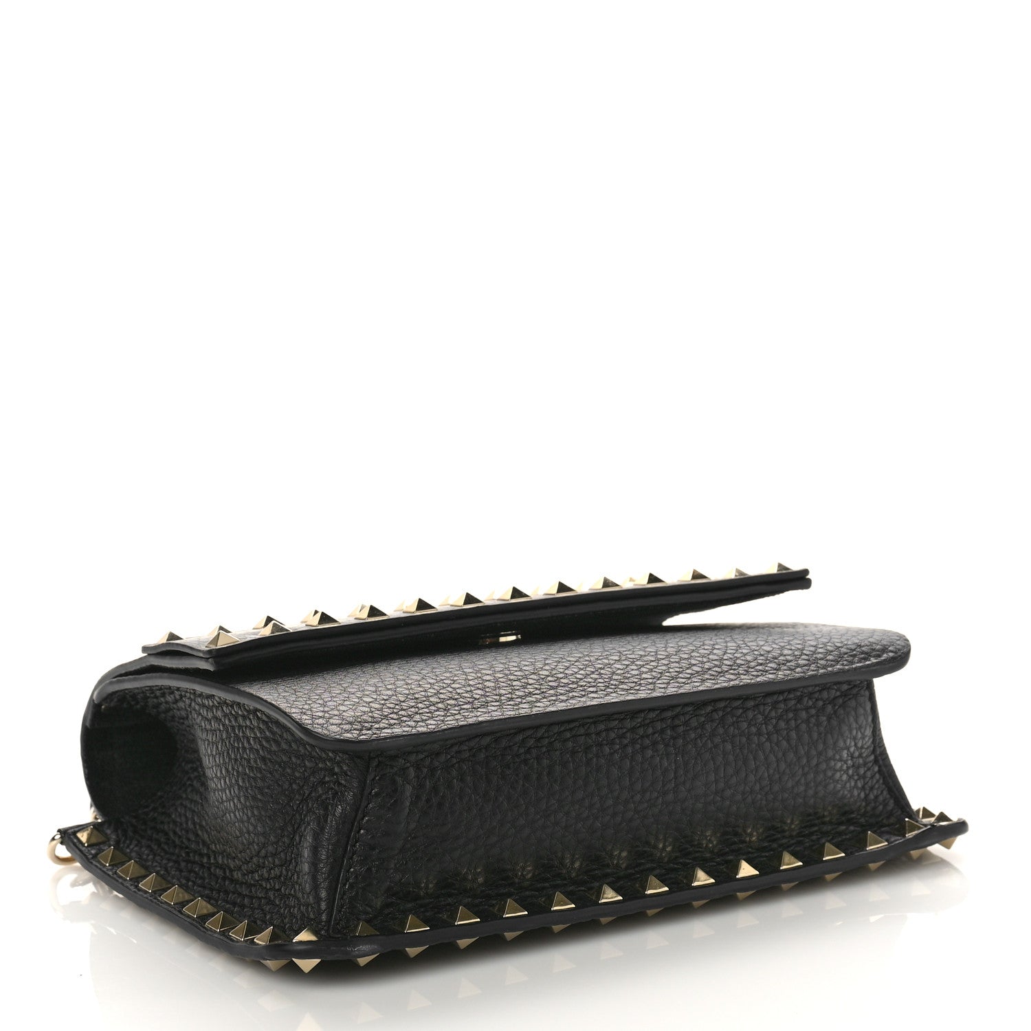 Valentino Garavani Pebbled Calfskin Rockstud Side Slip Crossbody Black 4 of 8