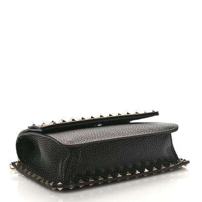 Valentino Garavani Pebbled Calfskin Rockstud Side Slip Crossbody Black 4 of 8