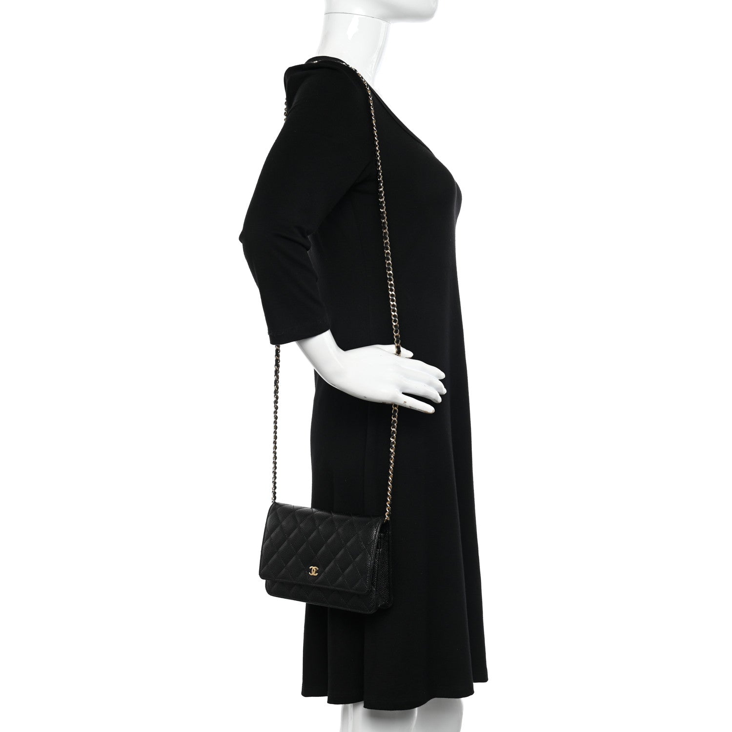 Chanel Caviar Quilted Wallet on Chain WOC Black 2 of 12