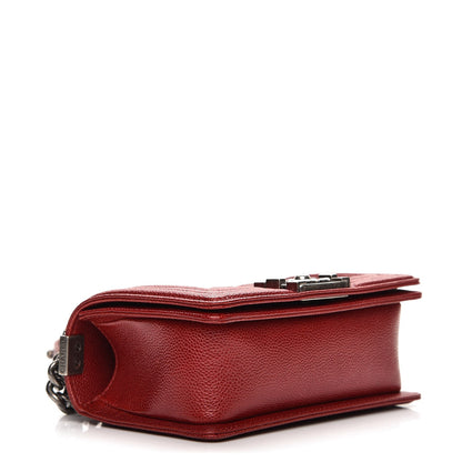 Chanel Caviar Quilted Small Boy Flap Dark Red 4 of 8
