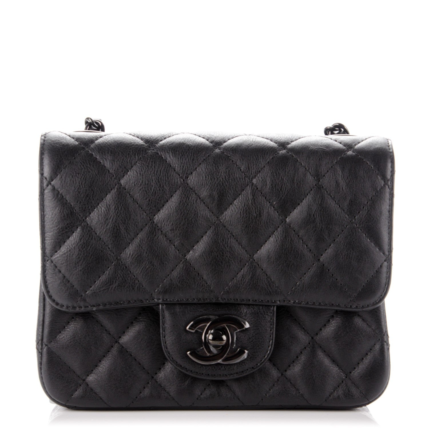 Chanel Calfskin Quilted Mini Square Flap So Black 1 of 8