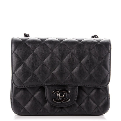 Chanel Calfskin Quilted Mini Square Flap So Black 1 of 8