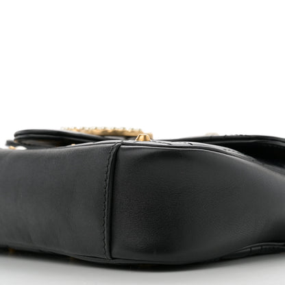 Gucci Calfskin Matelasse Studded Mini Pearly GG Marmont Shoulder Bag Black 10 of 12