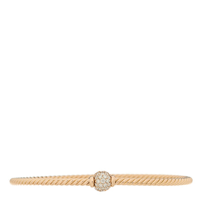 David Yurman 18K Rose Gold Diamond 2.6mm Solari Center Station Bracelet 1 of 3