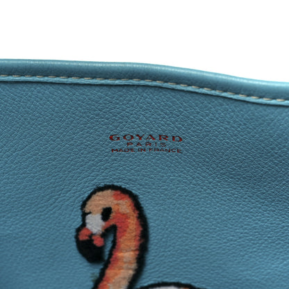 Goyard Goyardine Embroidered Flamingo Reversible Anjou PM Sky Blue 13 of 23