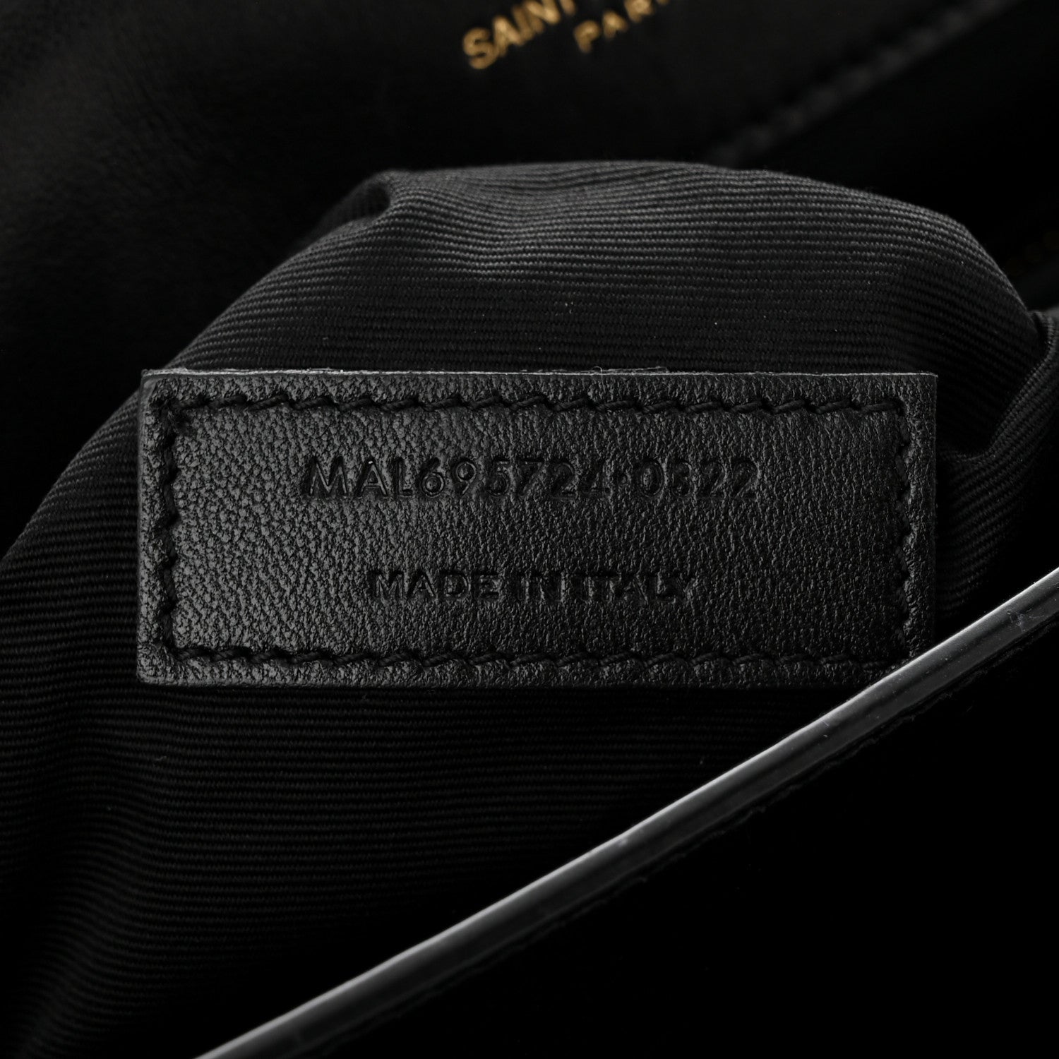 Saint Laurent Calfskin Crocodile Embossed Gaby Satchel Black 7 of 13