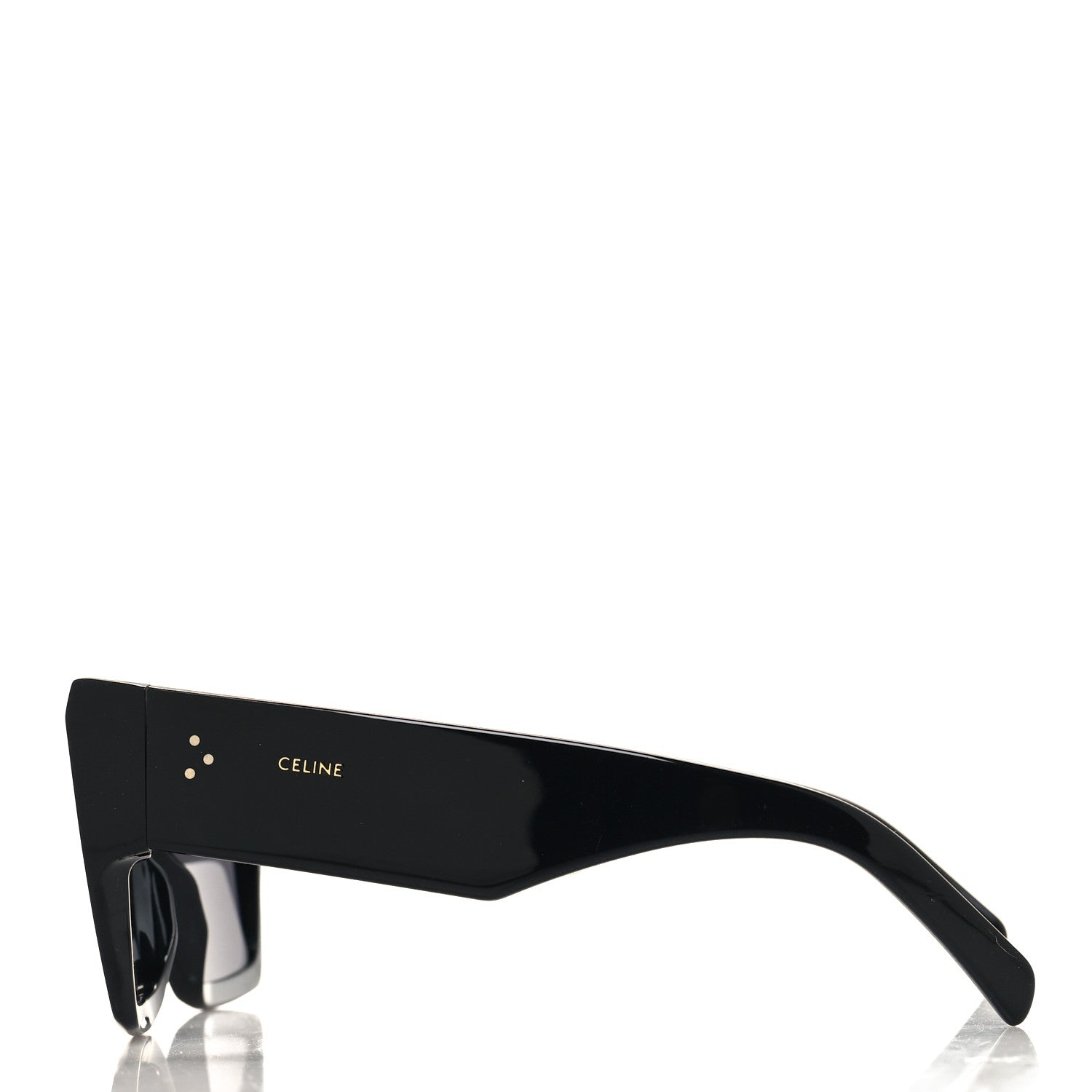 Celine Acetate Flat Top Rectangular Sunglasses CL400921 Black 3 of 7