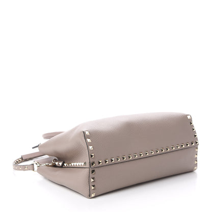 Valentino Garavani Grained Calfskin Rockstud Tote Poudre 4 of 9