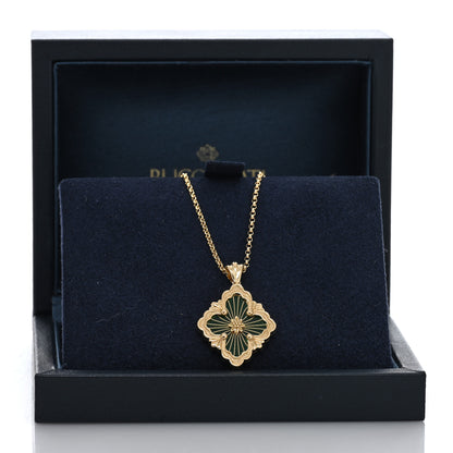 Buccellati 18K Yellow Gold Enamel Opera Tulle Pendant Necklace Green 5 of 5