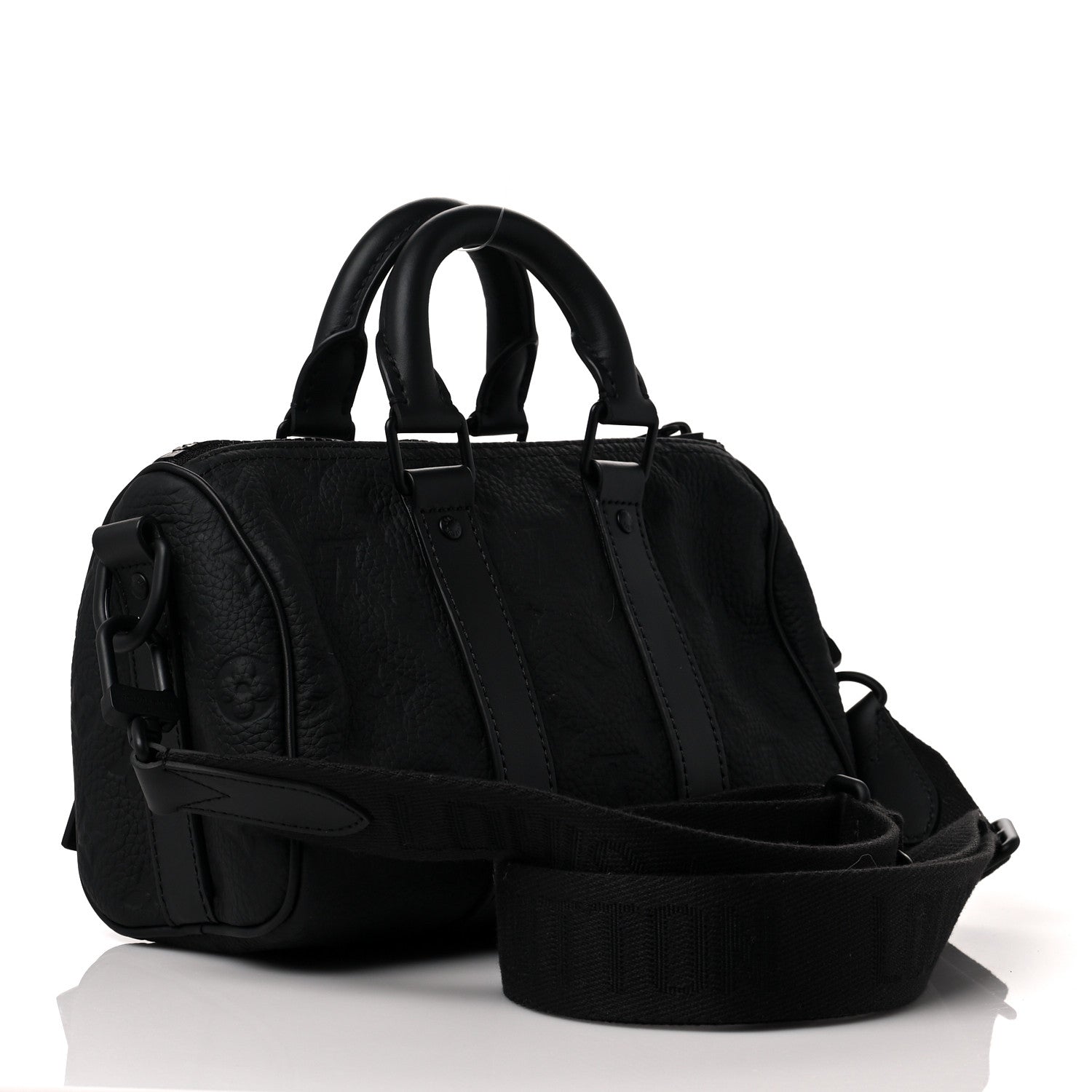 Louis Vuitton Monogram Taurillon Keepall Bandouliere 25 Black 2 of 6