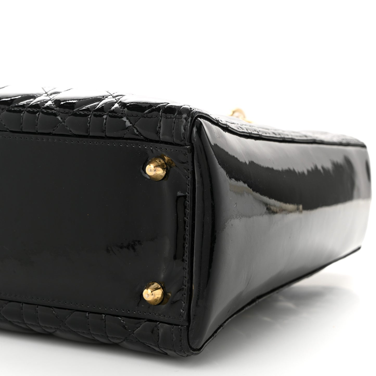 Patent Cannage Large Lady Dior Black