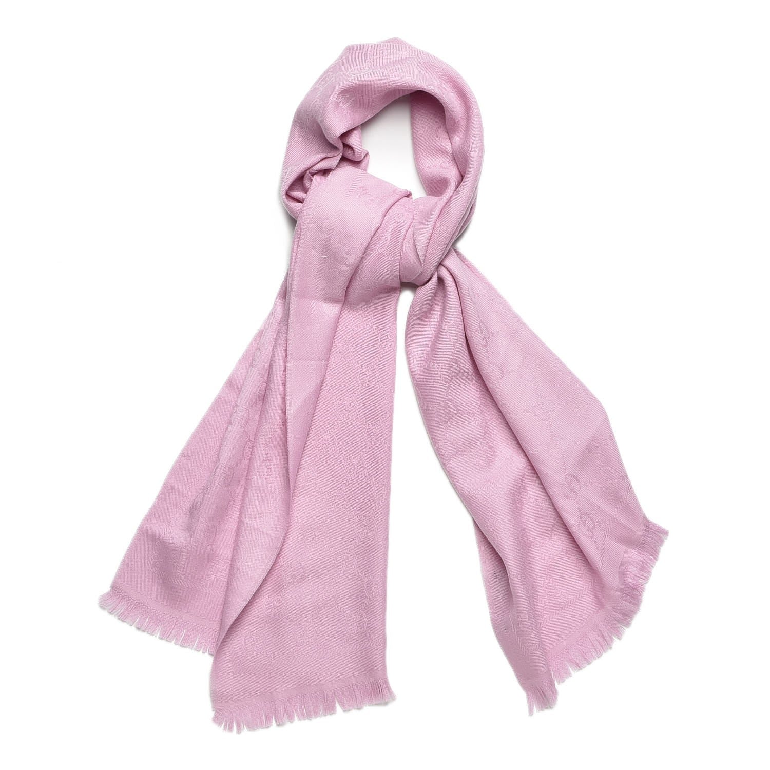 Gucci Wool Silk GG Monogram GGNat Scarf Rose 1 of 4