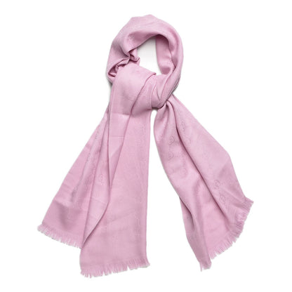 Gucci Wool Silk GG Monogram GGNat Scarf Rose 1 of 4