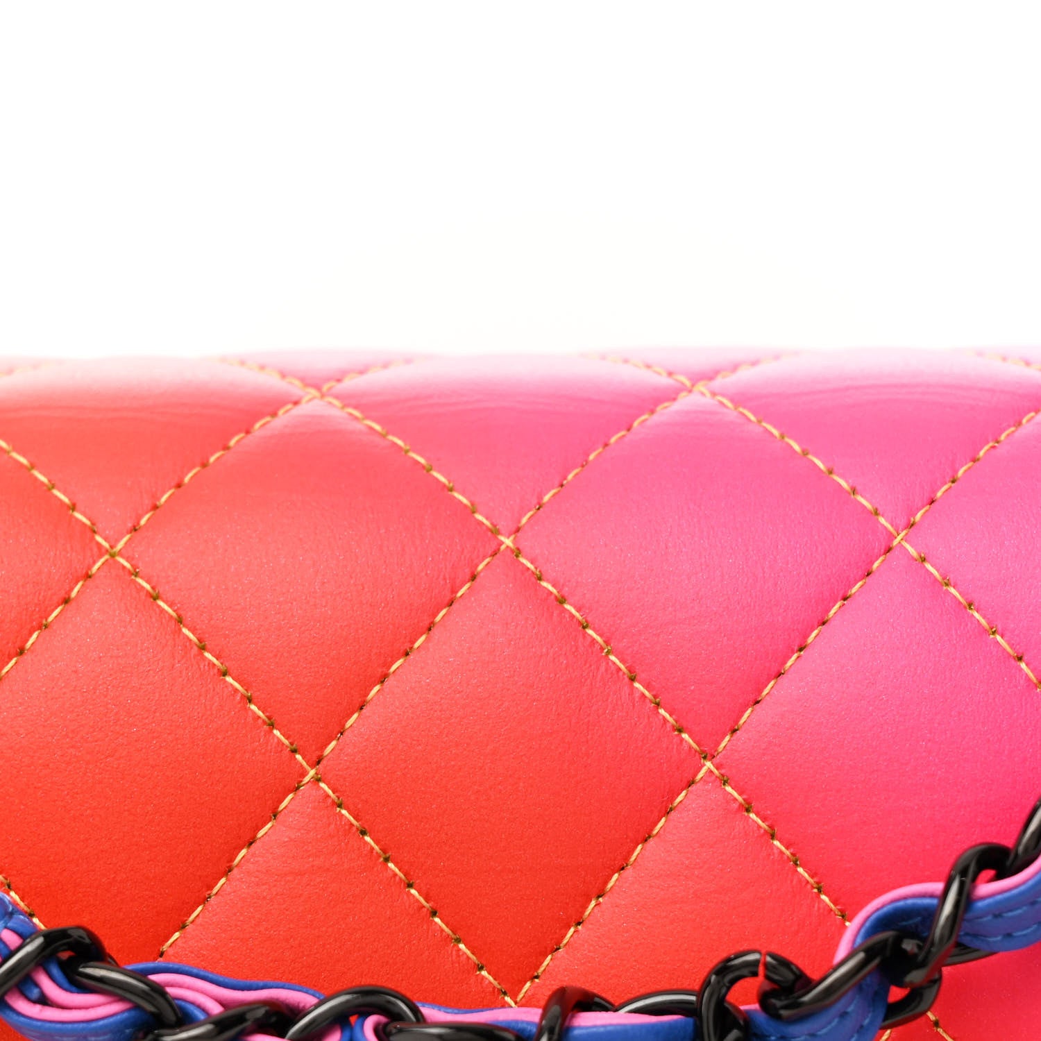 Chanel Calfskin Quilted Medium Rainbow Double Flap Multicolor 8 of 11