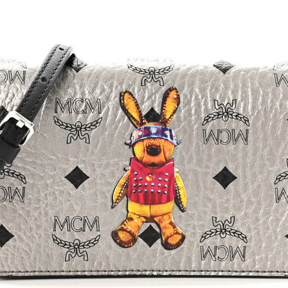 MCM Metallic Visetos Mini Rabbit Crossbody Bag Silver 7 of 9