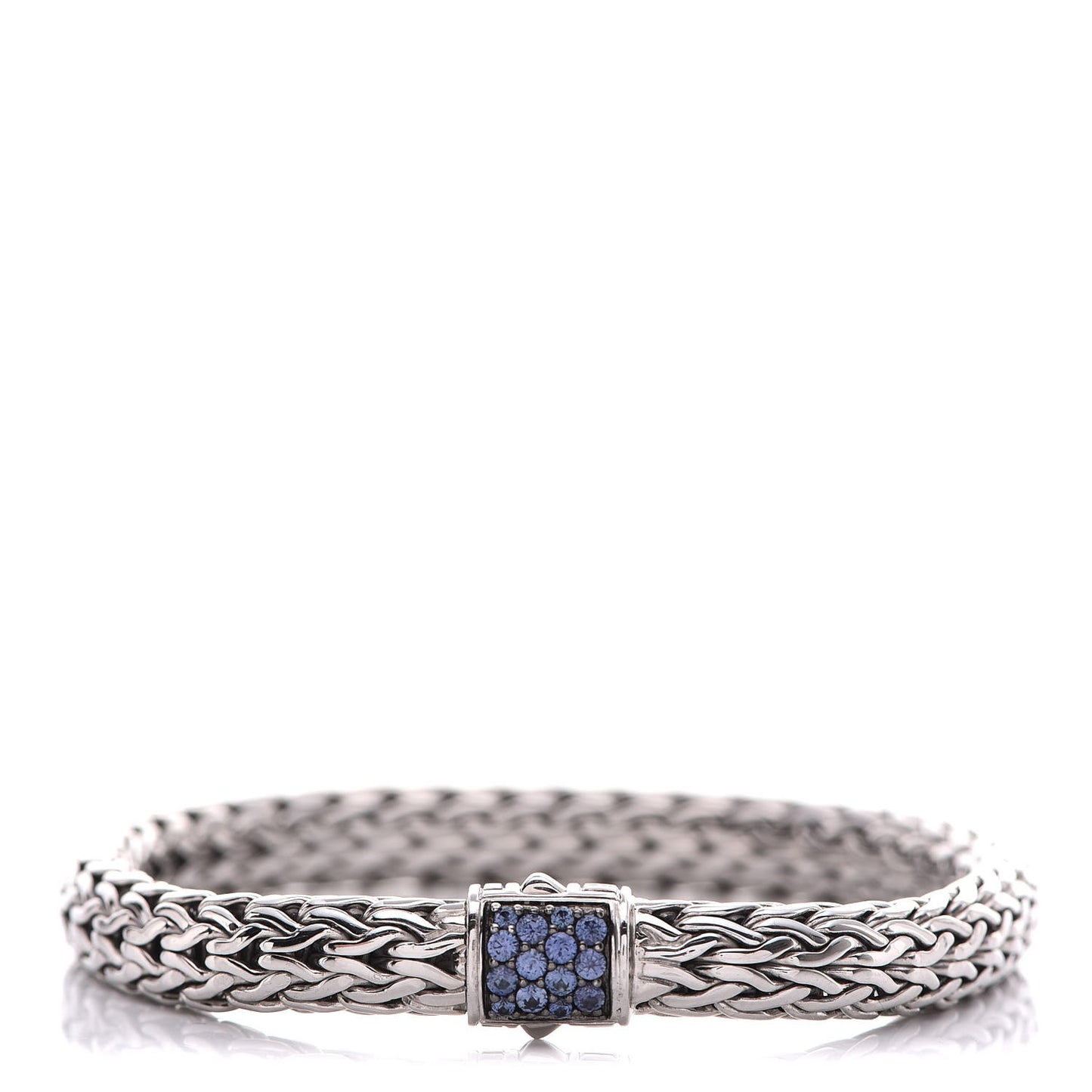 Sterling Silver Blue Sapphire 7.5mm Classic Chain Bracelet M