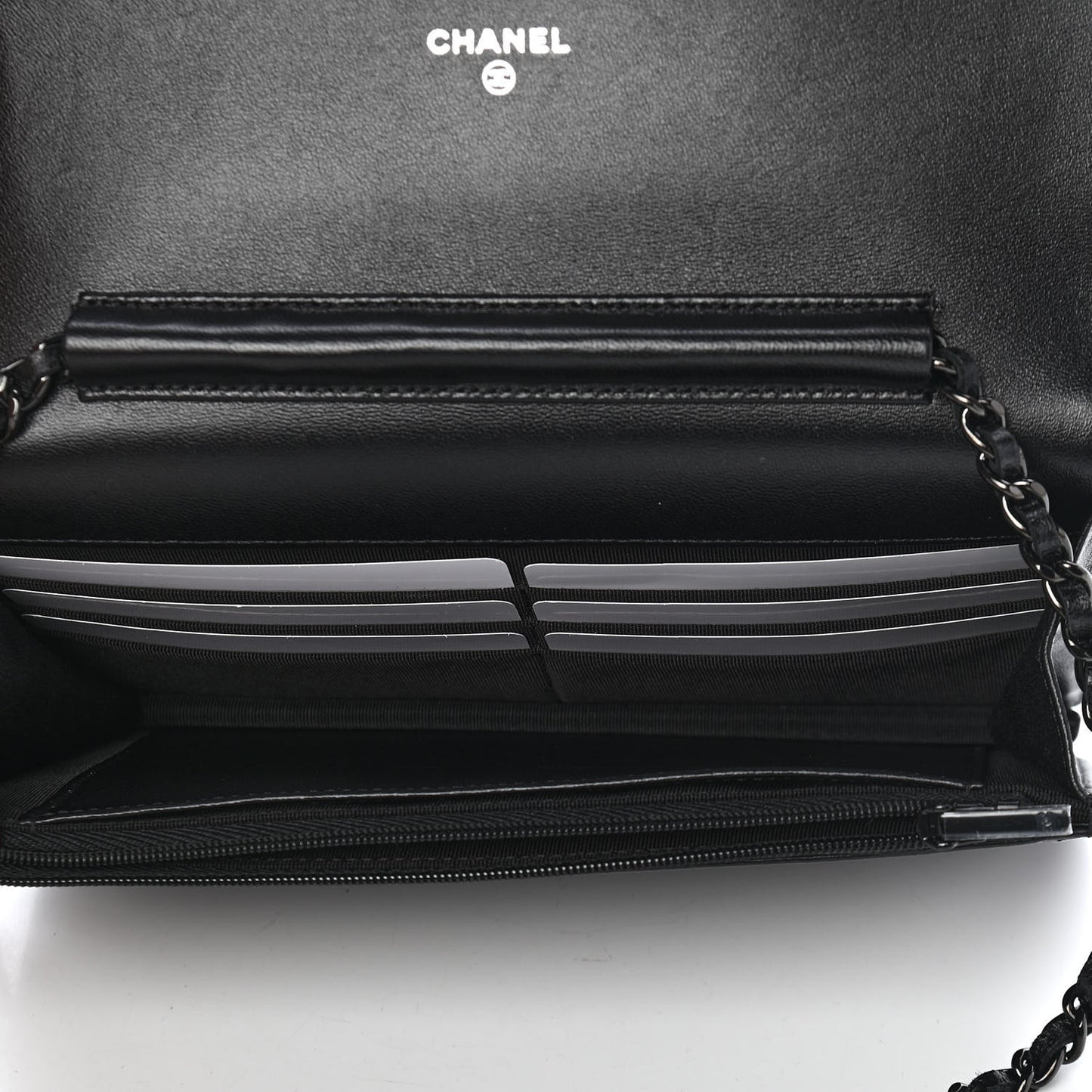 Lambskin Quilted Wallet On Chain WOC So Black