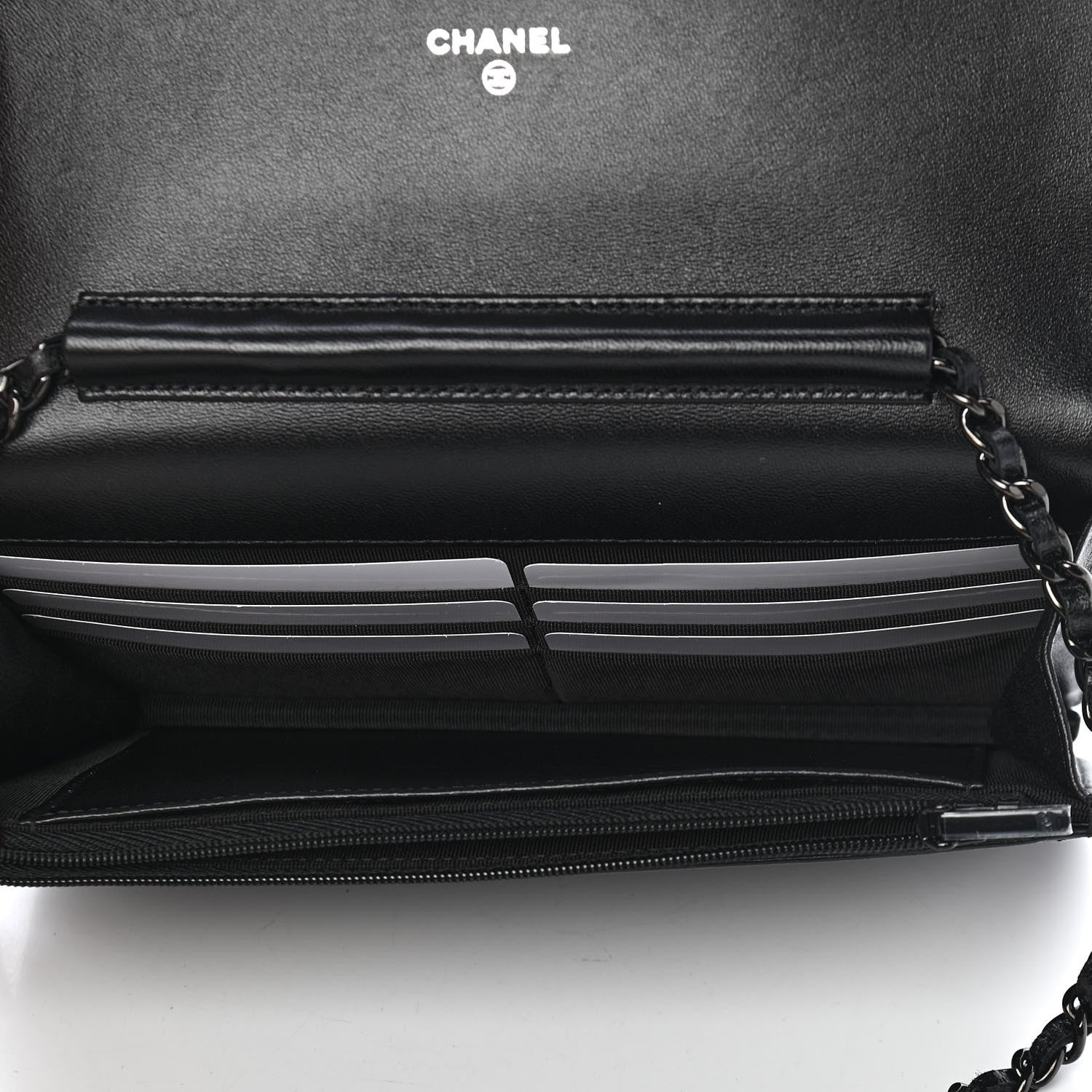 Chanel Lambskin Quilted Wallet On Chain WOC So Black 4 of 9