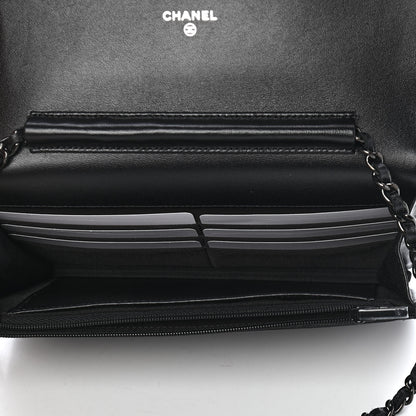 Chanel Lambskin Quilted Wallet On Chain WOC So Black 4 of 9