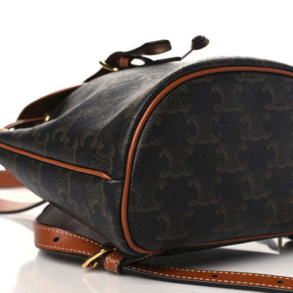 Celine Triomphe Canvas Calfskin Mini Folco Backpack Tan 8 of 9