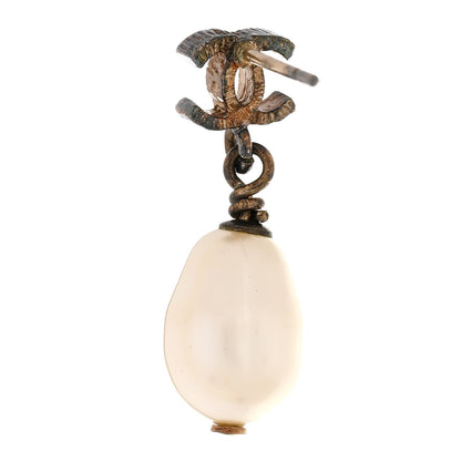 Chanel Pearl CC Drop Earrings Gold 4 of 4
