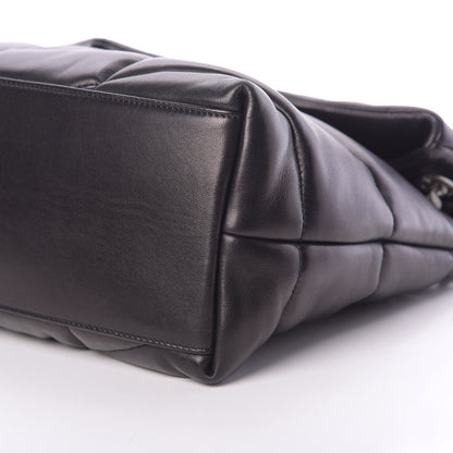 Saint Laurent Lambskin Quilted Medium Loulou Puffer Monogram Chain Satchel Black 10 of 11