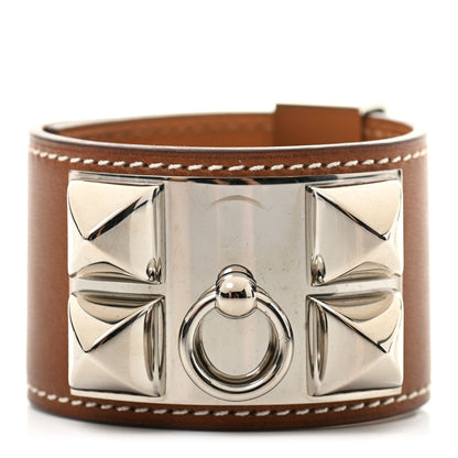 Hermes Barenia Collier de Chien CDC Bracelet M Fauve 1 of 7