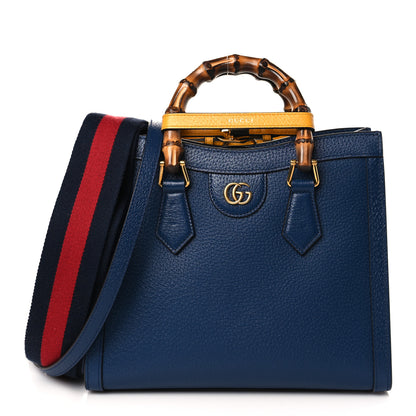 Gucci Textured Dollar Calfskin Web Small Diana Tote Bag Royal Crop 1 of 9