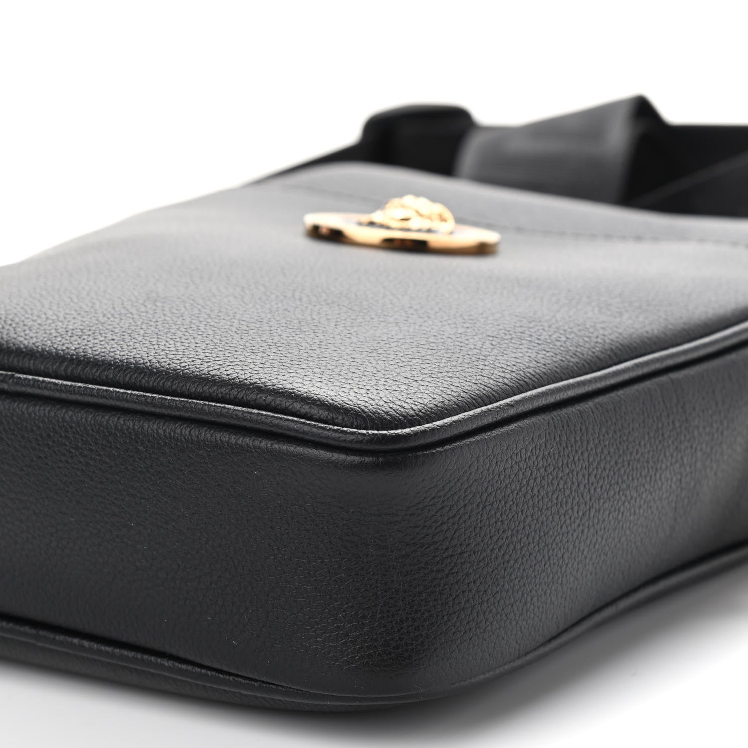 Versace Grained Calfskin Small Medusa Messenger Bag Black 9 of 9