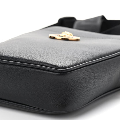 Versace Grained Calfskin Small Medusa Messenger Bag Black 9 of 9