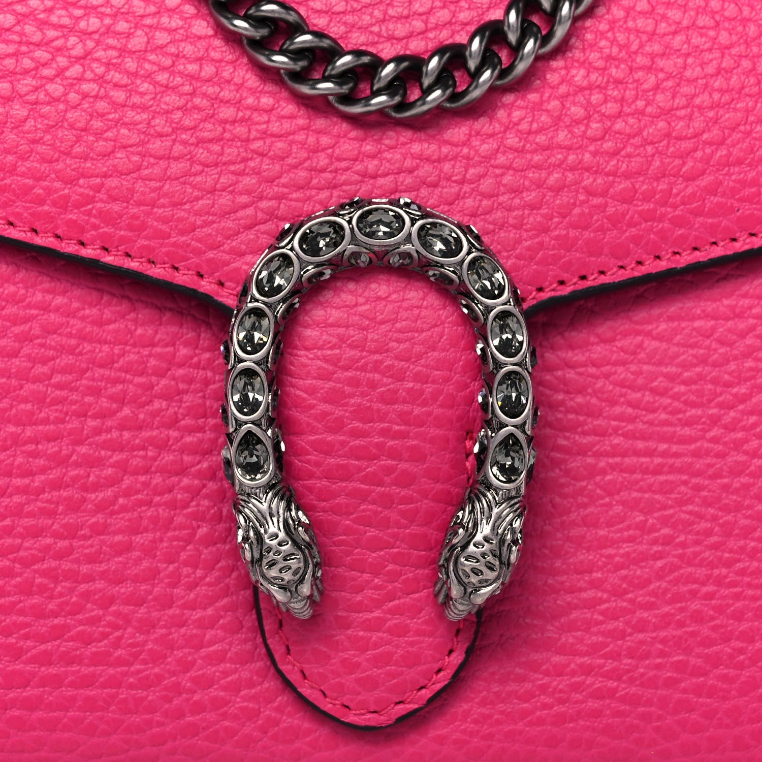 Gucci Dollar Calfskin Crystal Mini Dionysus Chain Wallet Box Pink 11 of 12