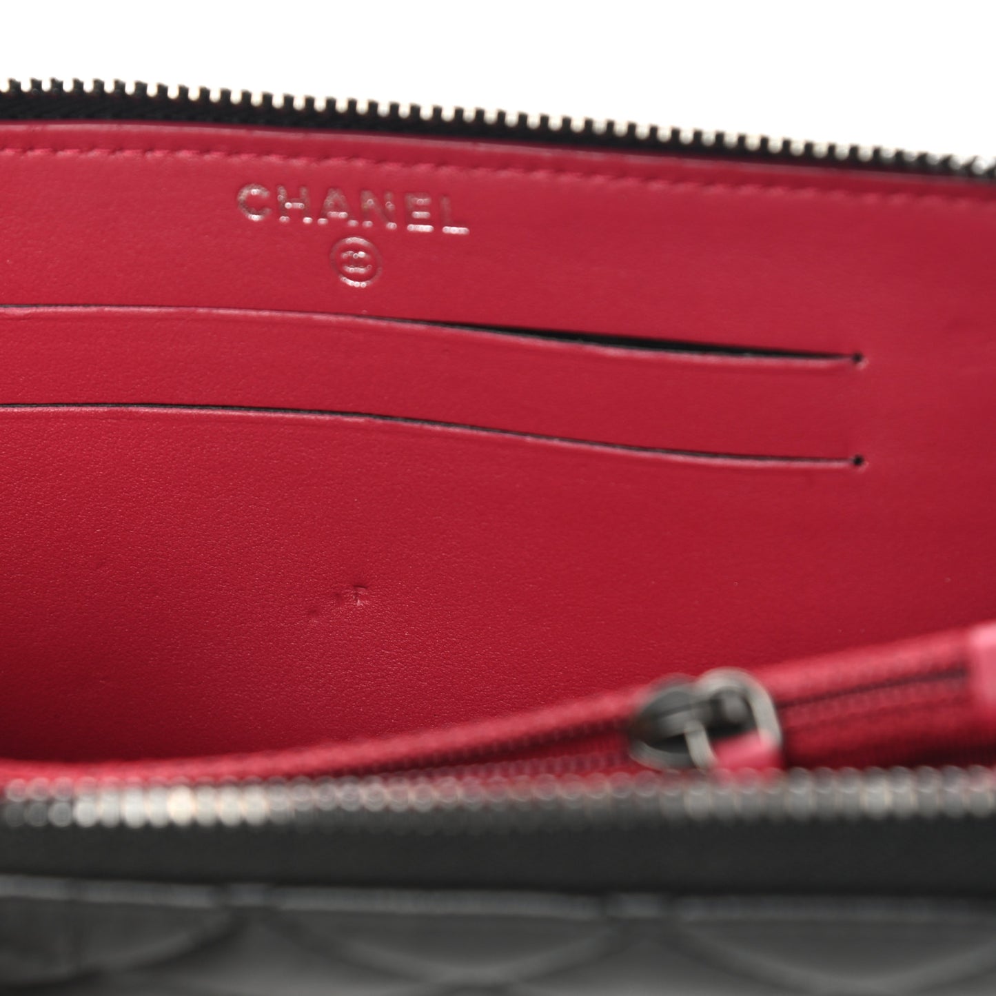Aged Calfskin Quilted Small Gabrielle Zip Around Wallet Black