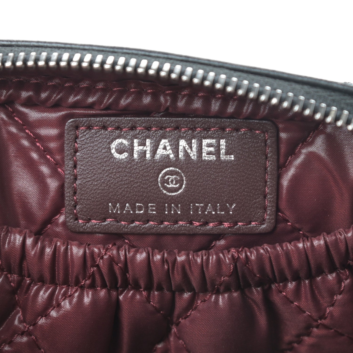Chanel Lambskin Quilted Small Curvy Pouch Cosmetic Case Black 6 of 8