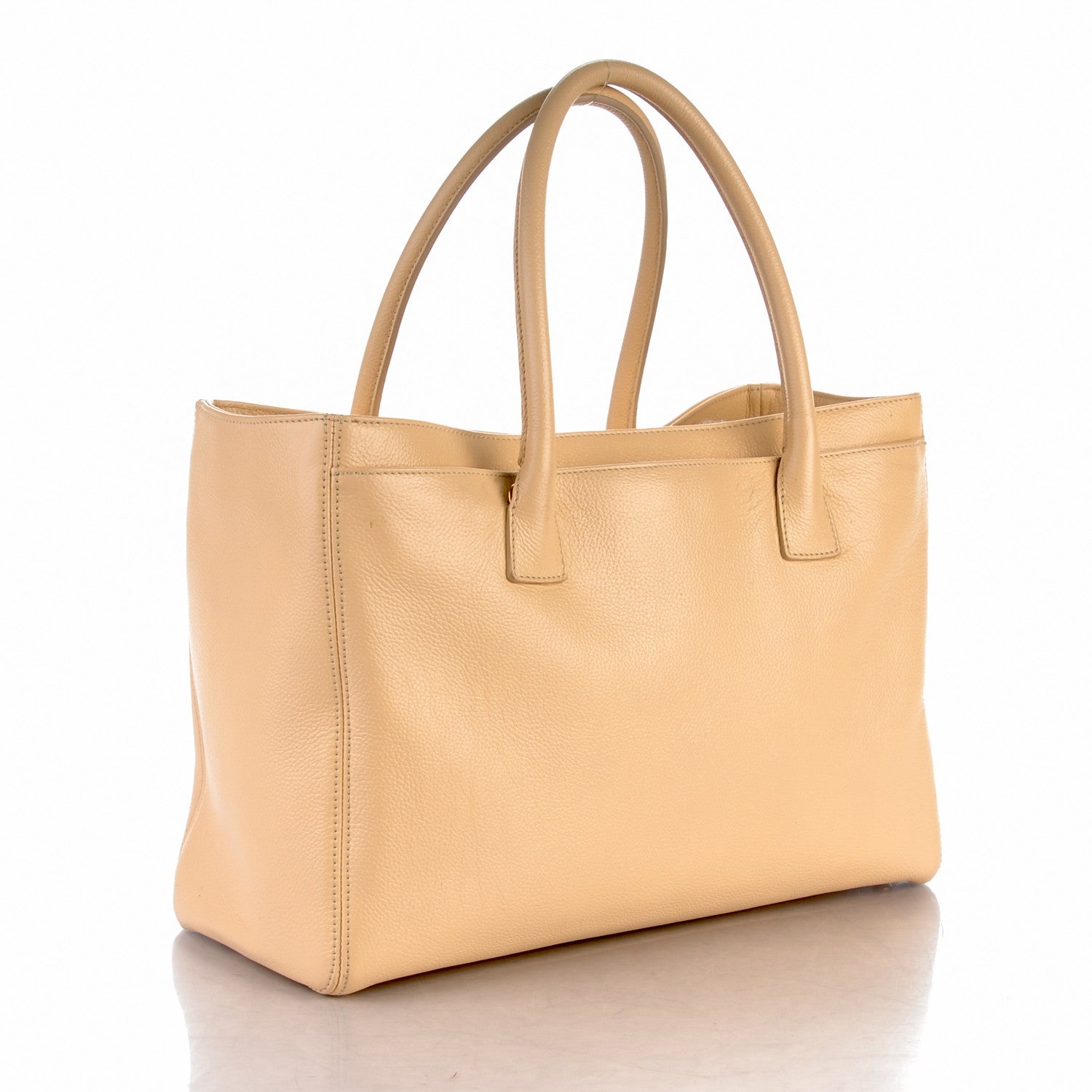 Chanel Calfskin Cerf Executive Shopper Tote Beige 3 of 7