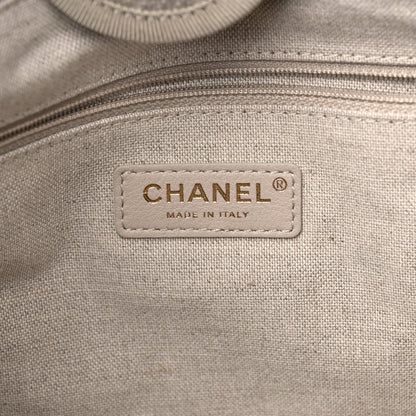Chanel Mixed Fibers Small Deauville Tote Beige Black 7 of 10