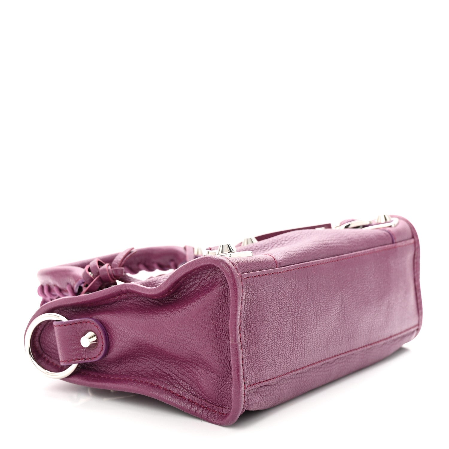Balenciaga Chevre Silver Metallic Edge Hardware Mini City Violet Prune 4 of 11