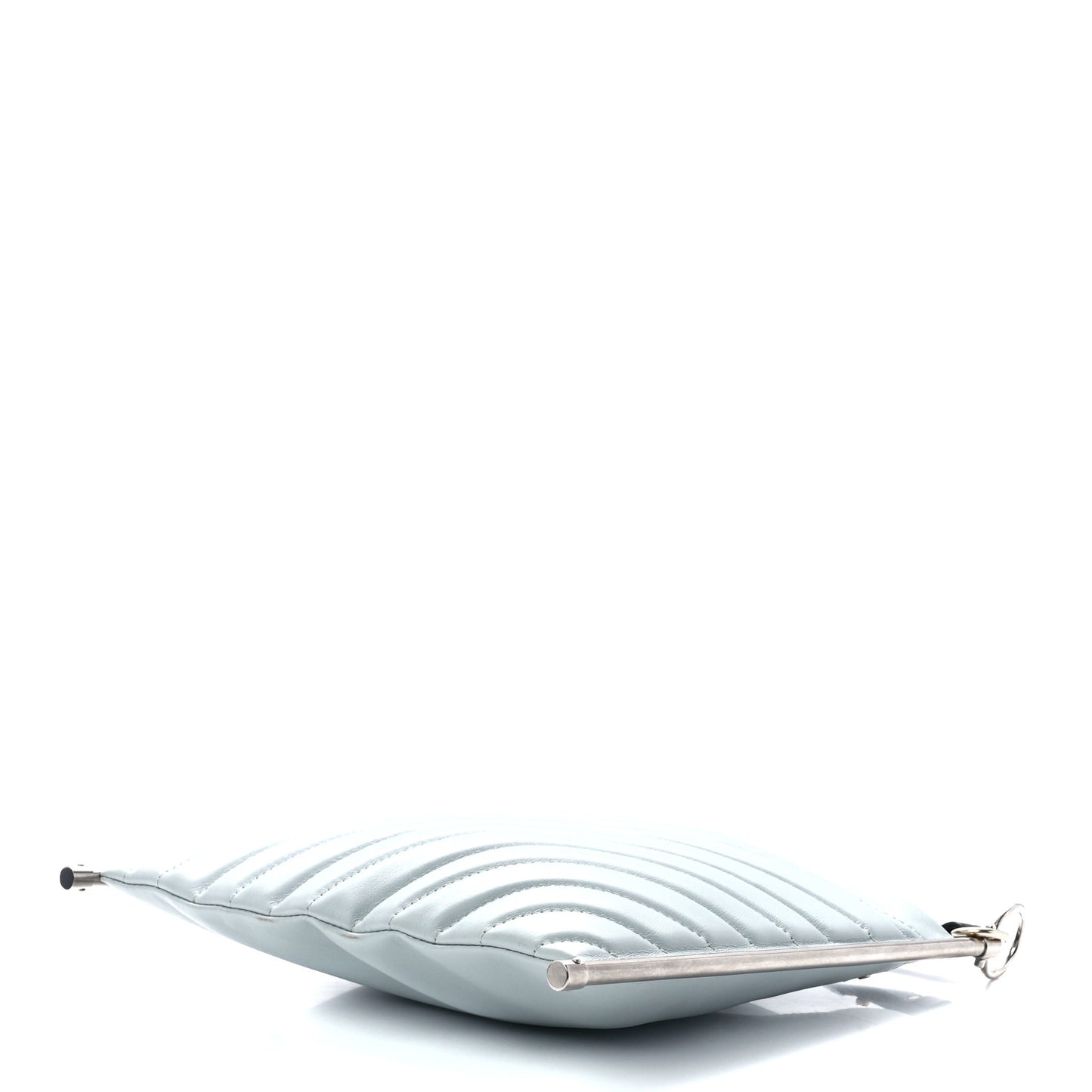 Smooth Calfskin Quilted Medium Roy Clutch Airy Grey