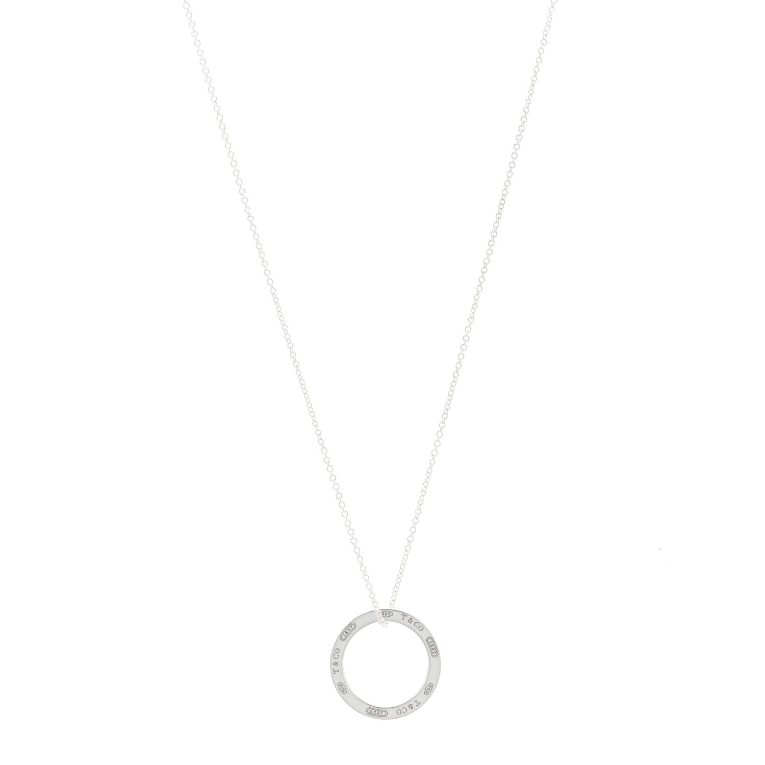 Tiffany Sterling Silver 1837 Circle Pendant Necklace 1 of 5