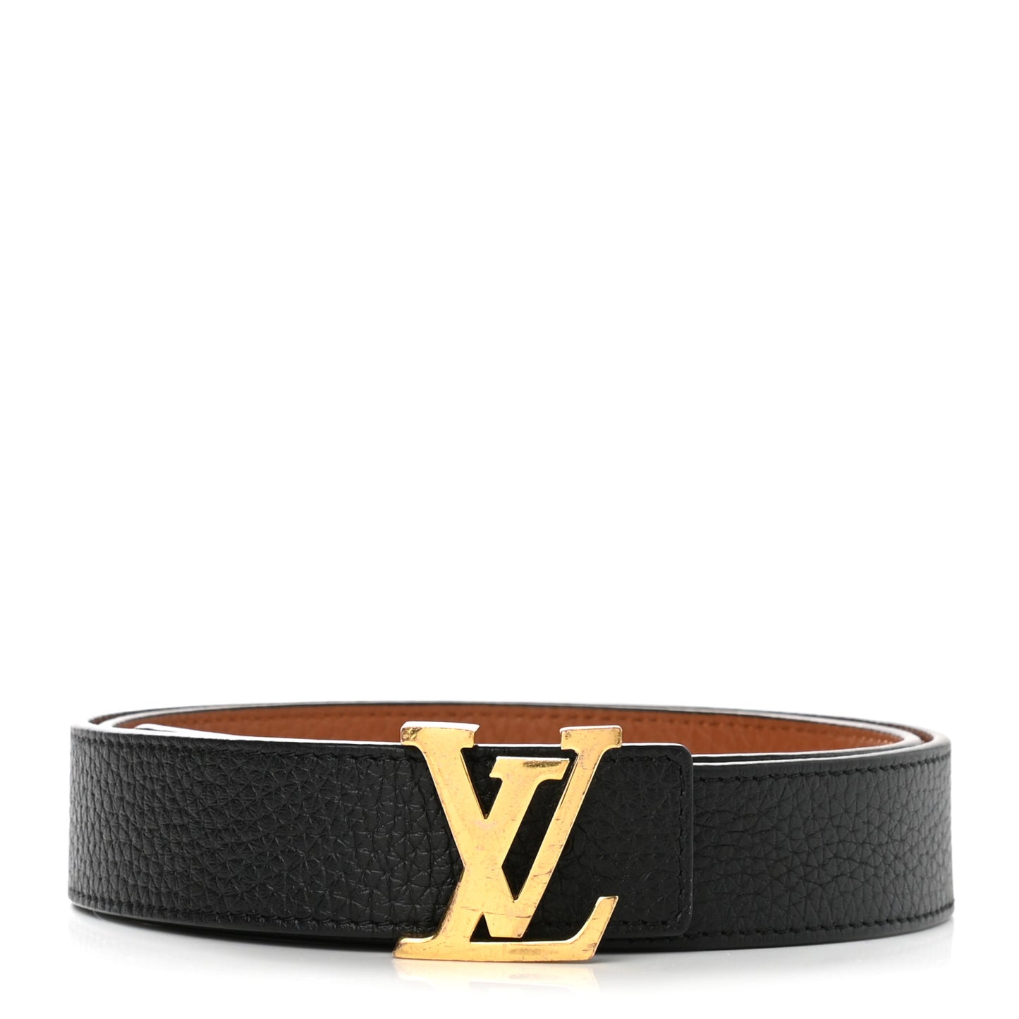 Taurillon Calfskin 30mm LV Initiales Reversible Belt 80 32 Black