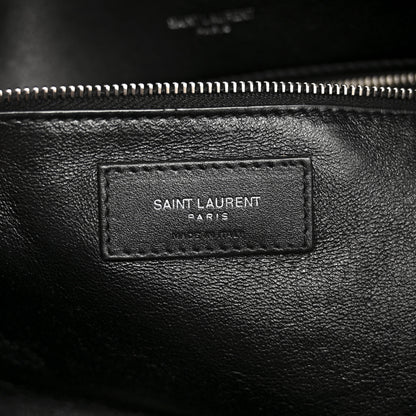 Saint Laurent Velvet Lambskin Quilted Rhinestone Sade Puffer Envelope Clutch Black 6 of 10