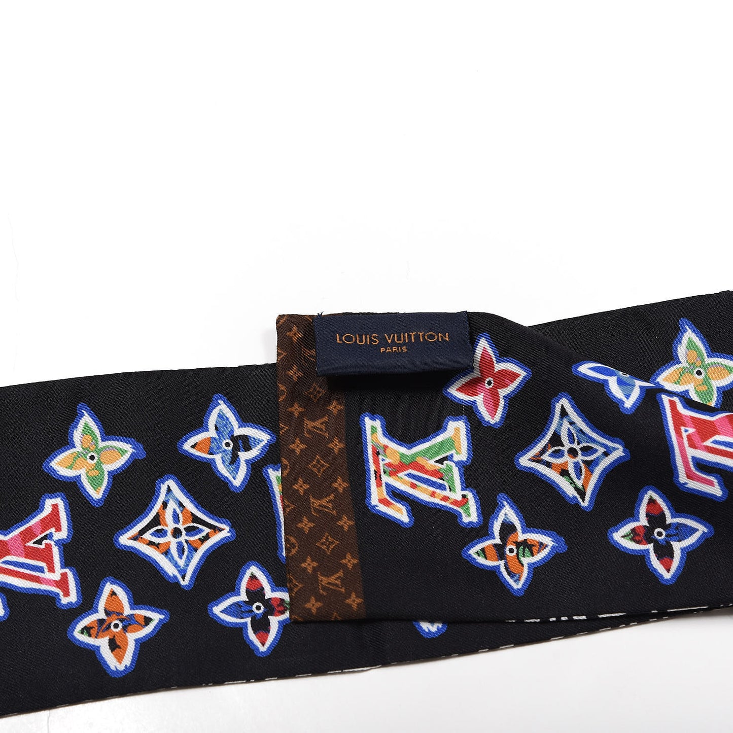 Silk Monogram ABC Bandeau Black