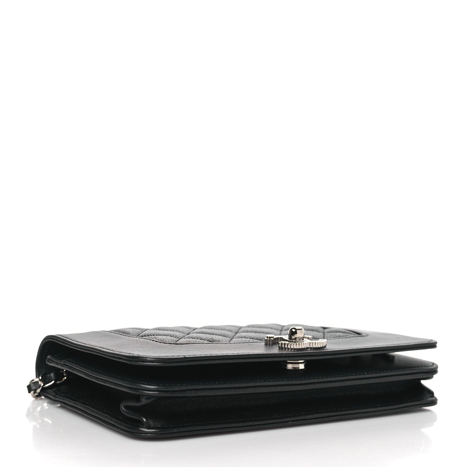 Chanel Caviar Quilted Vintage Mademoiselle Wallet On Chain WOC Black 4 of 10