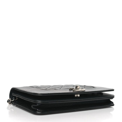 Chanel Caviar Quilted Vintage Mademoiselle Wallet On Chain WOC Black 4 of 10