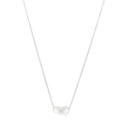 Tiffany Sterling Silver 12mm Elsa Peretti Bean Pendant Necklace 1 of 3