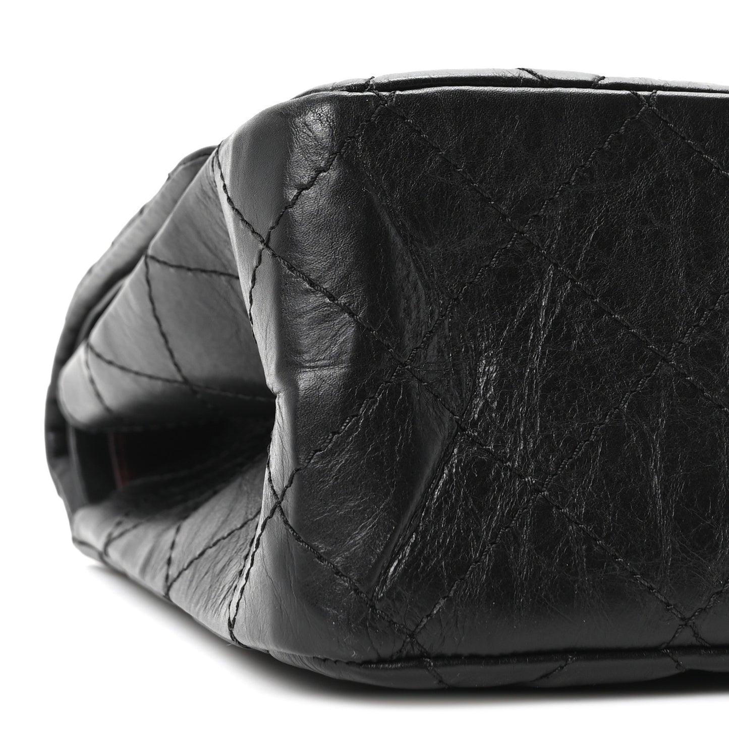 Aged Calfskin Quilted 2.55 Reissue 227 Flap Black