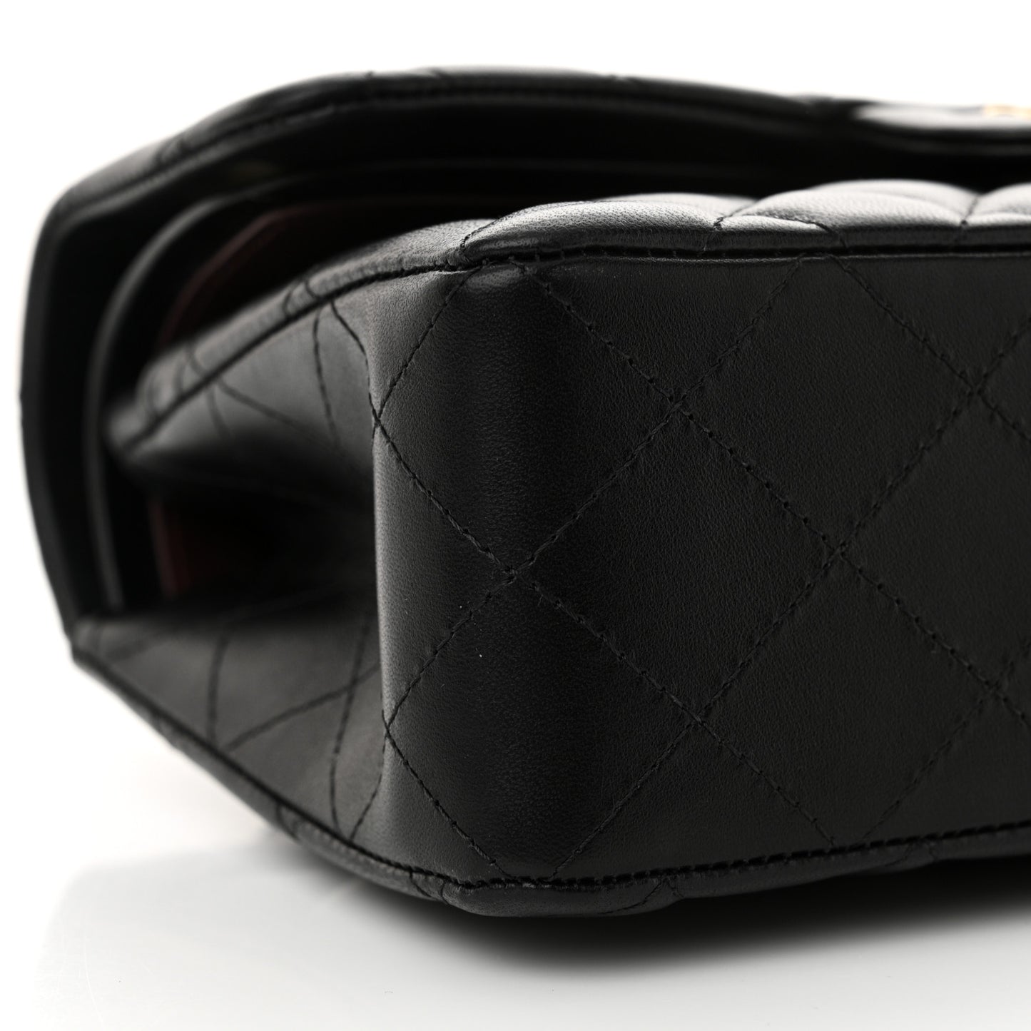 Lambskin Quilted Small Double Flap Black