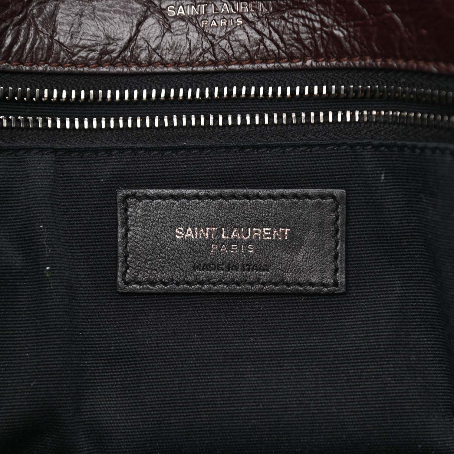 Saint Laurent Crinkled Calfskin Matelasse Monogram Medium Niki Chain Satchel Western Moka 6 of 12