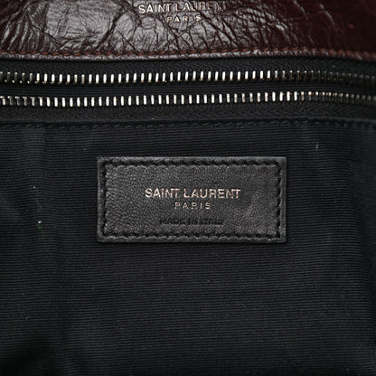 Saint Laurent Crinkled Calfskin Matelasse Monogram Medium Niki Chain Satchel Western Moka 6 of 12