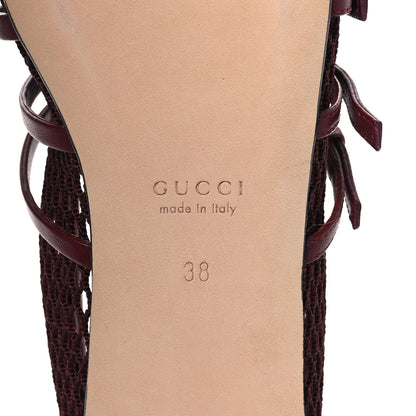 Gucci Video Net Nappa Horsebit Ballerina Flats 38 Rosso Ancora 8 of 10